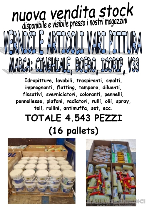 Stock di vernici e articoli per pittura 4543pz